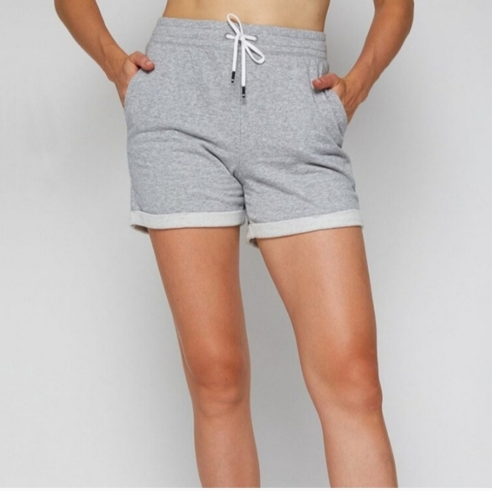 NWT Fourlaps Women's ’s Athletic Rush Shorts Gym Lounge French Terry Grey